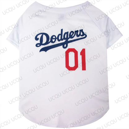 Pet Baseball Jersey 01 for Dogs Los Angeles Style Summer Outfit Sports Shirt for Small to Medium Pets
