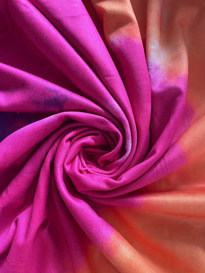 Elegant Plus Size Tie Dye Print Maxi Dress - Short Sleeve with Pocket - Medium Stretch Long Dress for Women