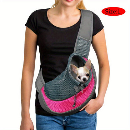 High-Visibility Reflective Pet Sling Carrier - Soft-Breathable Mesh, Secure Travel Companion for Puppies, Kittens & Small Animals - Perfect for Outdoor Adventures