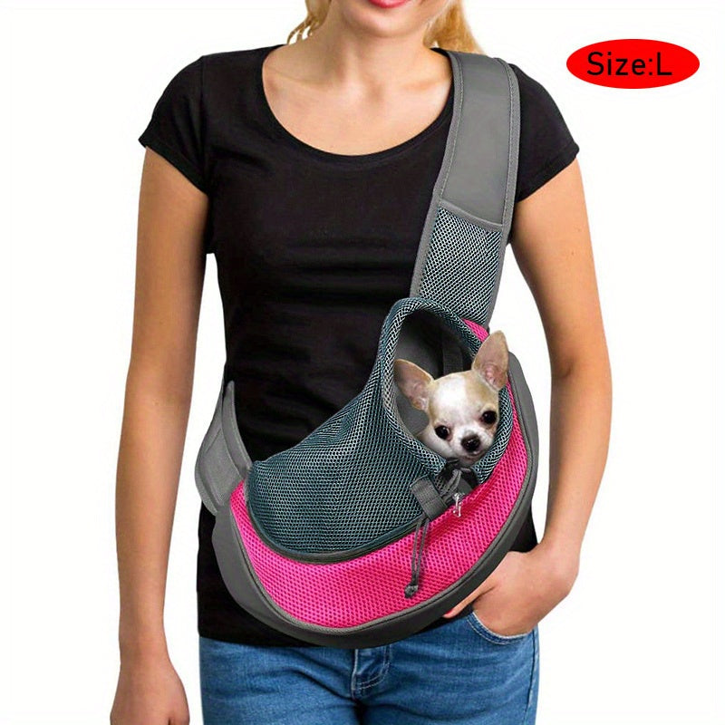 High-Visibility Reflective Pet Sling Carrier - Soft-Breathable Mesh, Secure Travel Companion for Puppies, Kittens & Small Animals - Perfect for Outdoor Adventures