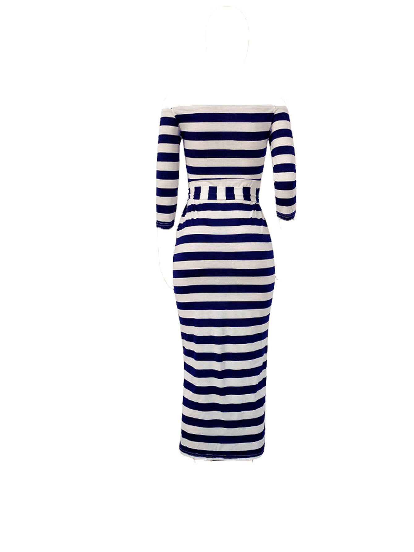 Off Shoulder Striped Dress, Stretchy Long Sleeve Dress, Casual Every Day Dress, Women's Clothing