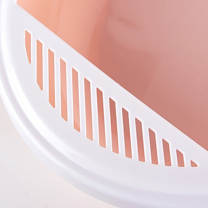 Pet Semi-Enclosed Cat Litter Box Detachable Cat Toilet with Cat Litter Shovel