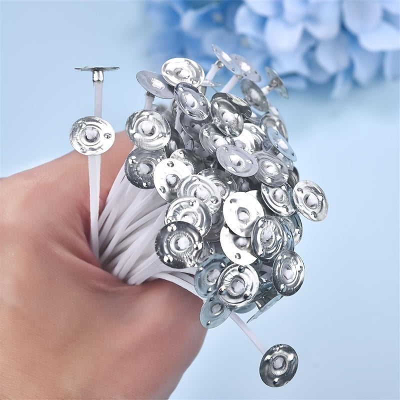 50pcs 2.6-20cm Premium Smokeless Candle Wicks - Pure Cotton Core for DIY Candle Making, Pre-Waxed, Party Supplies, Easy to Use, High-Quality, and Durable