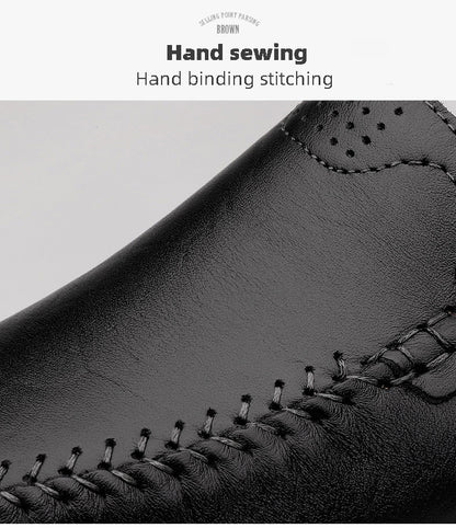 CLOHOO Men's Slip-On Business Casual Shoes - Breathable Second-Layer Leather Upper, Comfortable PU Lining & Rubber Sole, All-Season Versatile for Office, Travel & Vacation - Black, Refined Appearance | Sturdy Rubber Sole, Dre