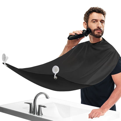 Waterproof Beard Bib With Strong Suction Cup - Non-Stick Shaving Cloth Kit For Men - Perfect For Beard Trimmers And Shavers