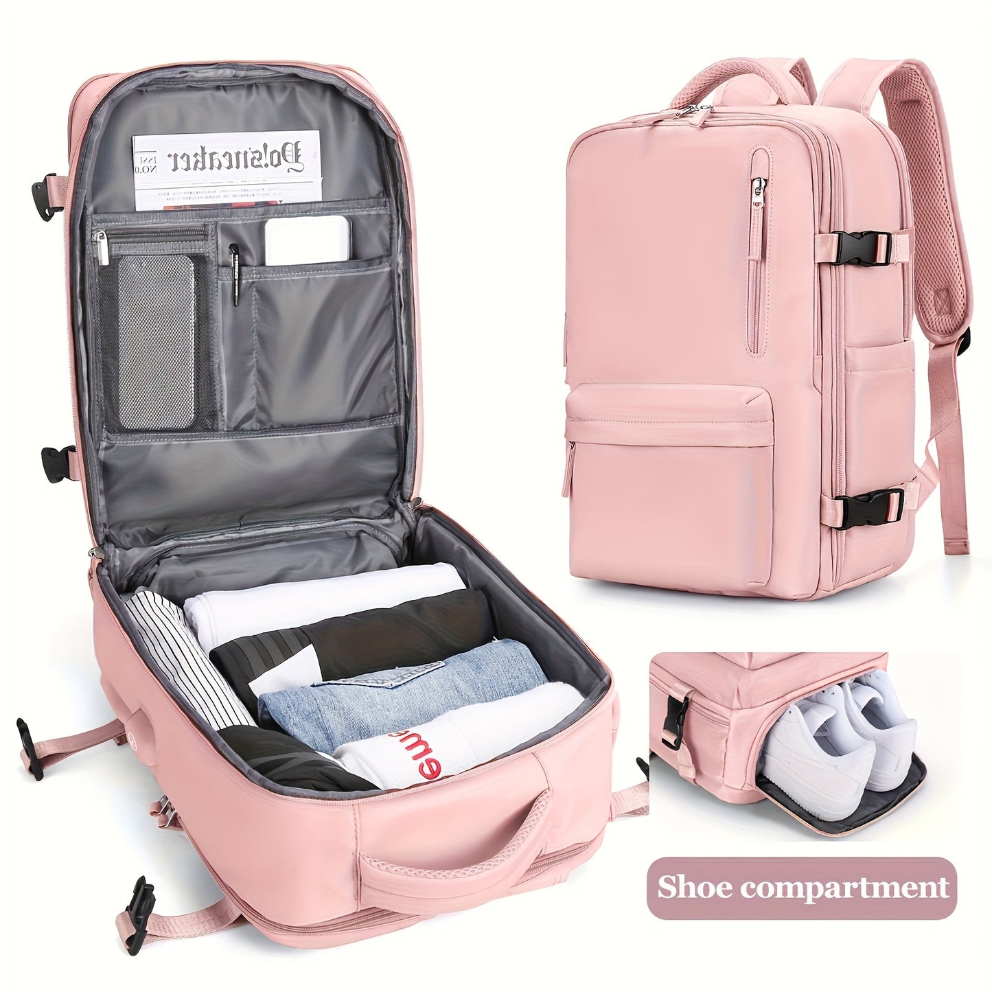 Large Travel Backpack, Carry On Backpack, Hiking Laptop Backpack Waterproof Outdoor Sports Rucksack Casual Daypack School Bag