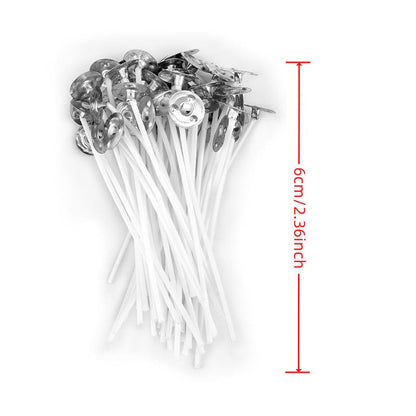 50pcs 2.6-20cm Premium Smokeless Candle Wicks - Pure Cotton Core for DIY Candle Making, Pre-Waxed, Party Supplies, Easy to Use, High-Quality, and Durable