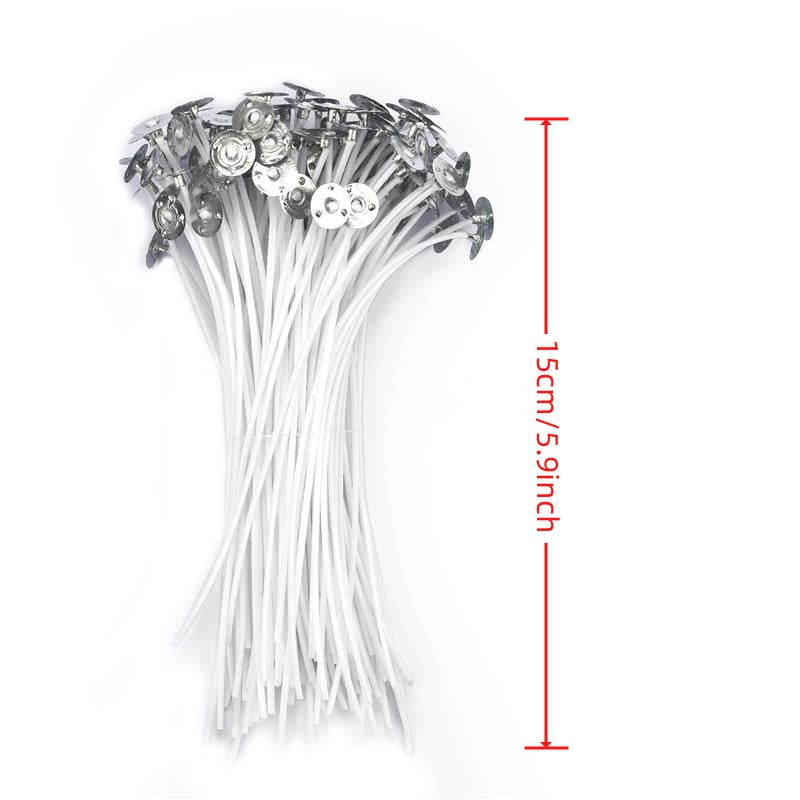 50pcs 2.6-20cm Premium Smokeless Candle Wicks - Pure Cotton Core for DIY Candle Making, Pre-Waxed, Party Supplies, Easy to Use, High-Quality, and Durable