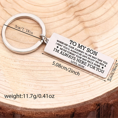 Cherished Memories Keychain - Personalized Engraved Birthday Gift for Son from Mom - A Timeless Emotional Keepsake to Celebrate His Special Day with Love