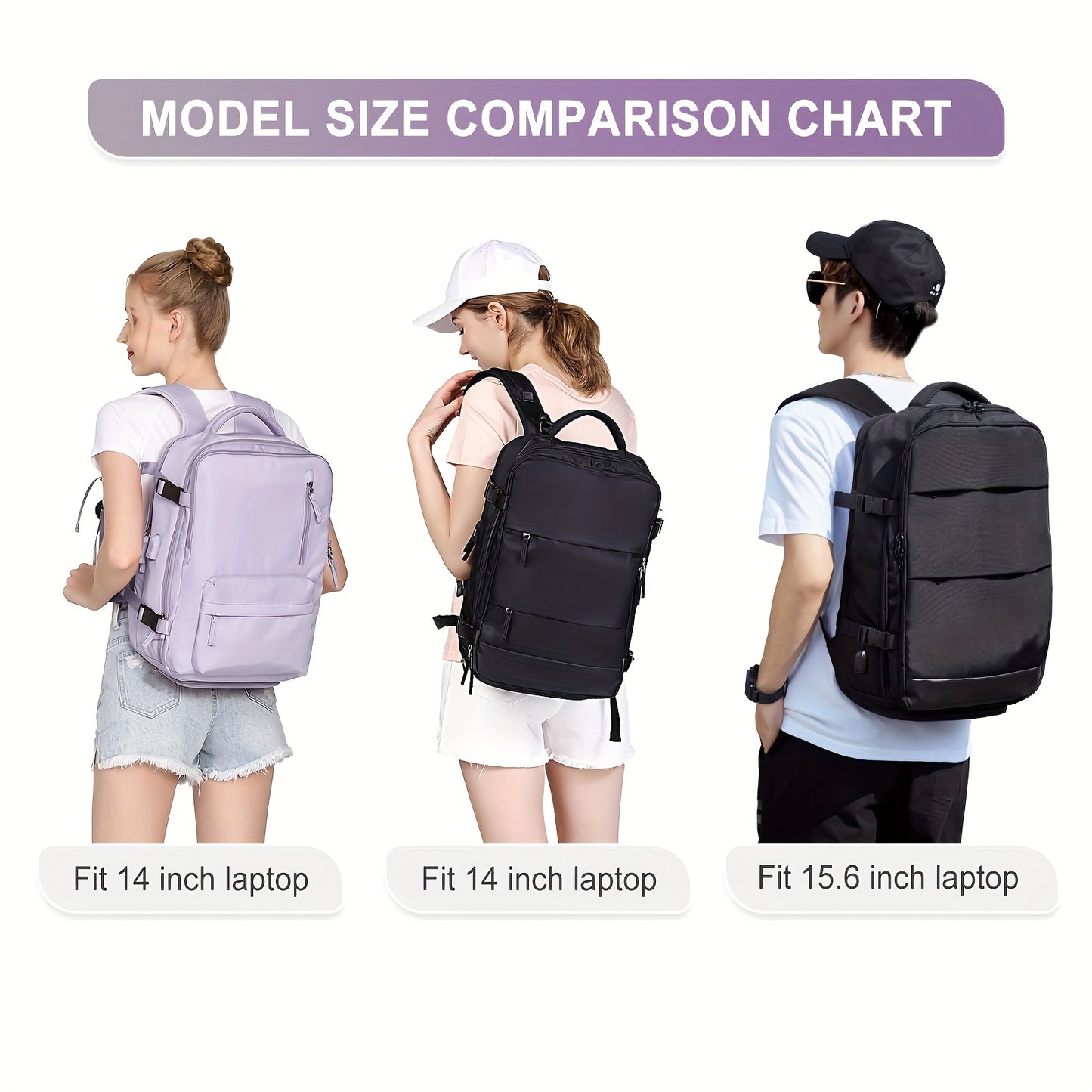 Large Travel Backpack, Carry On Backpack, Hiking Laptop Backpack Waterproof Outdoor Sports Rucksack Casual Daypack School Bag