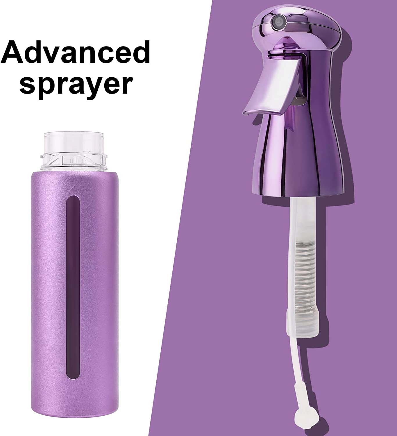 1pcs 300ml Electroplating Continuous Spray Bottle Automatic High-pressure Spray Bottle Hairdressing Alcohol Disinfection Spray Bottle