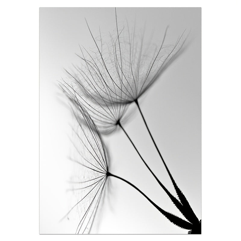 3pcs Black White Dandelion Flower Wall Poster, Wall Canvas, Canvas Painting, 15.7*23.6in Frameless