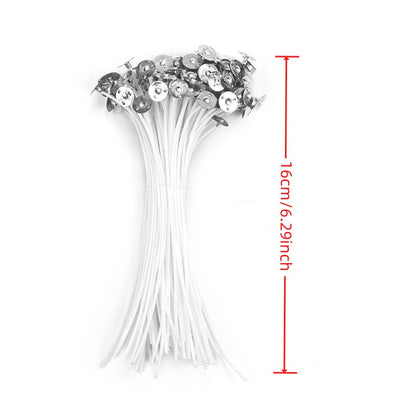 50pcs 2.6-20cm Premium Smokeless Candle Wicks - Pure Cotton Core for DIY Candle Making, Pre-Waxed, Party Supplies, Easy to Use, High-Quality, and Durable