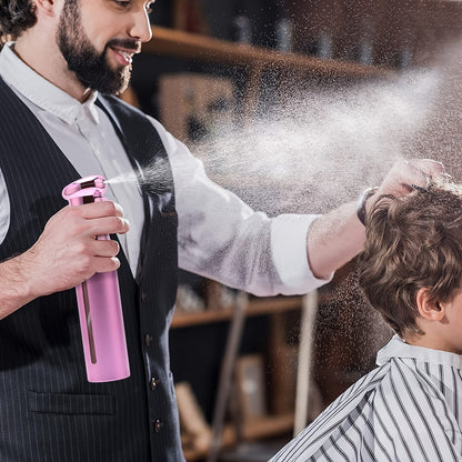 1pcs 300ml Electroplating Continuous Spray Bottle Automatic High-pressure Spray Bottle Hairdressing Alcohol Disinfection Spray Bottle