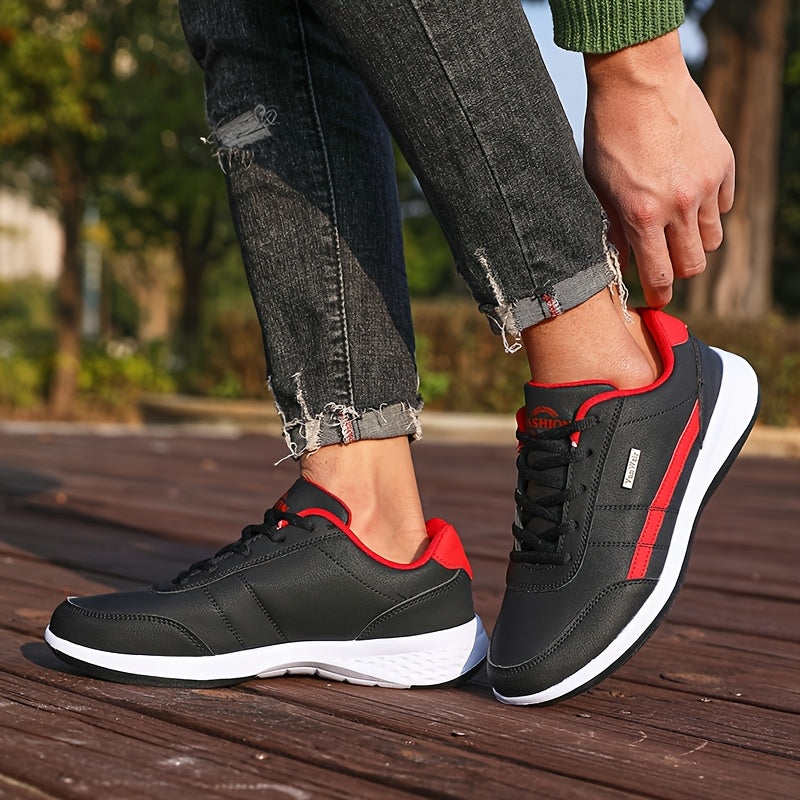 VanWeir Men'S Lightweight Running Sneakers - Navy Blue & Brown Two-Tone Design, Breathable Mesh Lining, Stability Support, MD/TPR Sole for Outdoor Training, Hiking & Casual Wear, Hiking Footwear, Modern Sneakers, Comfortable