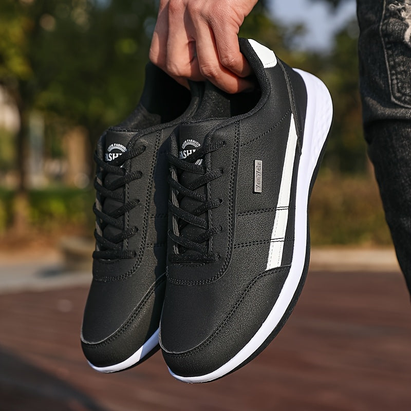 VanWeir Men'S Lightweight Running Sneakers - Navy Blue & Brown Two-Tone Design, Breathable Mesh Lining, Stability Support, MD/TPR Sole for Outdoor Training, Hiking & Casual Wear, Hiking Footwear, Modern Sneakers, Comfortable