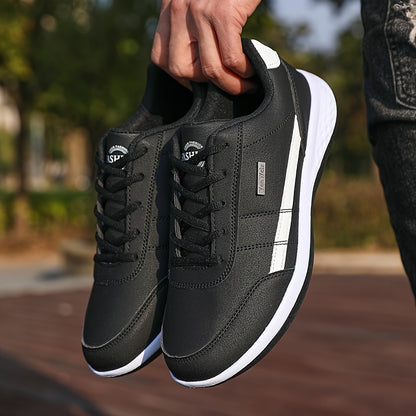 VanWeir Men'S Lightweight Running Sneakers - Navy Blue & Brown Two-Tone Design, Breathable Mesh Lining, Stability Support, MD/TPR Sole for Outdoor Training, Hiking & Casual Wear, Hiking Footwear, Modern Sneakers, Comfortable