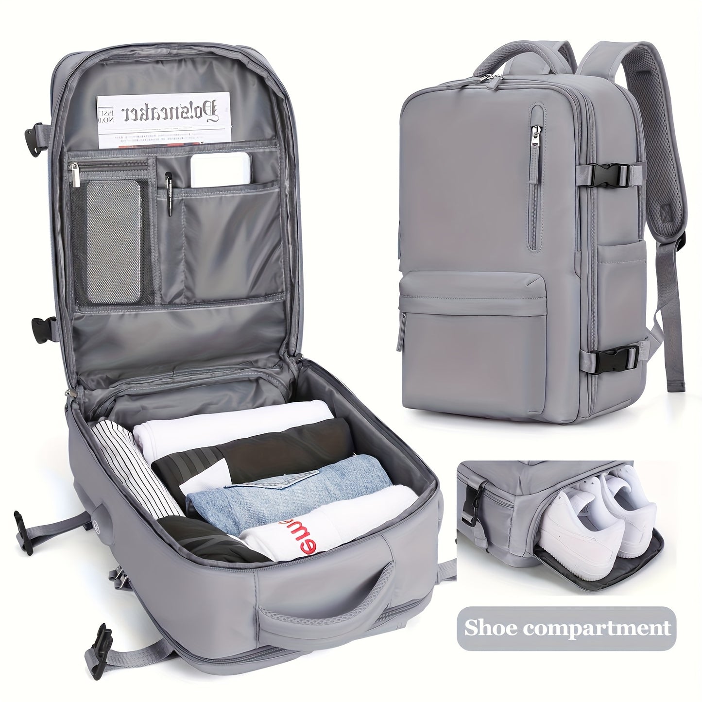 Large Travel Backpack, Carry On Backpack, Hiking Laptop Backpack Waterproof Outdoor Sports Rucksack Casual Daypack School Bag