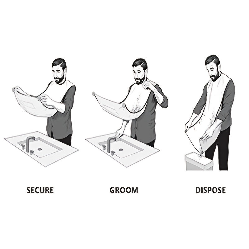 Beard Bib Apron, Beard Hair Catcher For Shaving And Trimming, Non-Stick Beard Shave Cape, Grooming Accessories Tools
