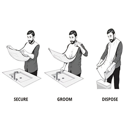 Beard Bib Apron, Beard Hair Catcher For Shaving And Trimming, Non-Stick Beard Shave Cape, Grooming Accessories Tools
