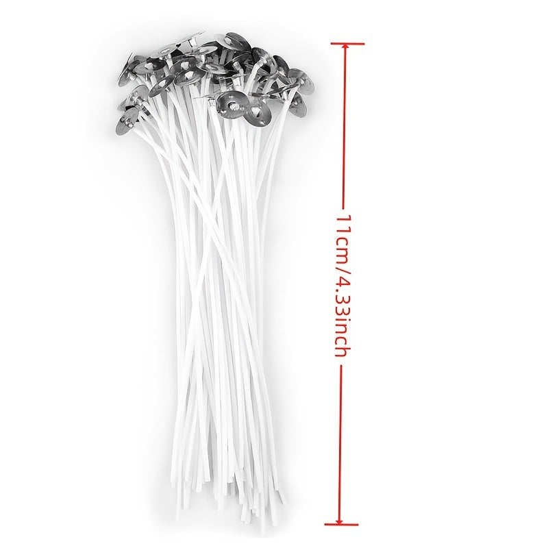 50pcs 2.6-20cm Premium Smokeless Candle Wicks - Pure Cotton Core for DIY Candle Making, Pre-Waxed, Party Supplies, Easy to Use, High-Quality, and Durable