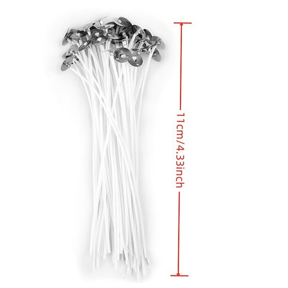 50pcs 2.6-20cm Premium Smokeless Candle Wicks - Pure Cotton Core for DIY Candle Making, Pre-Waxed, Party Supplies, Easy to Use, High-Quality, and Durable