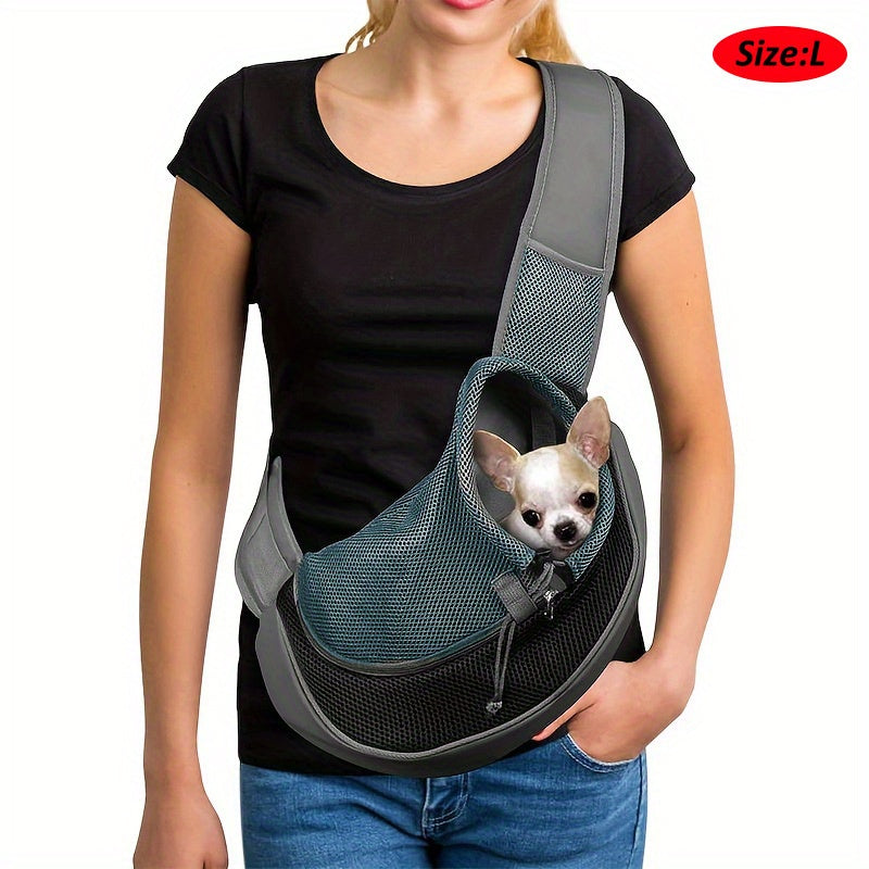 High-Visibility Reflective Pet Sling Carrier - Soft-Breathable Mesh, Secure Travel Companion for Puppies, Kittens & Small Animals - Perfect for Outdoor Adventures