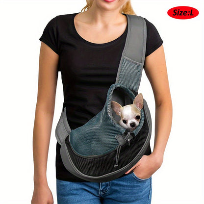 High-Visibility Reflective Pet Sling Carrier - Soft-Breathable Mesh, Secure Travel Companion for Puppies, Kittens & Small Animals - Perfect for Outdoor Adventures
