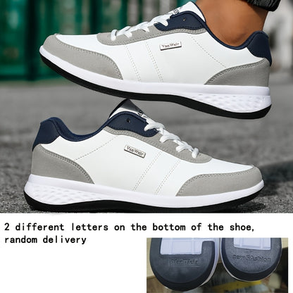 VanWeir Men'S Lightweight Running Sneakers - Navy Blue & Brown Two-Tone Design, Breathable Mesh Lining, Stability Support, MD/TPR Sole for Outdoor Training, Hiking & Casual Wear, Hiking Footwear, Modern Sneakers, Comfortable