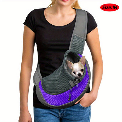 High-Visibility Reflective Pet Sling Carrier - Soft-Breathable Mesh, Secure Travel Companion for Puppies, Kittens & Small Animals - Perfect for Outdoor Adventures