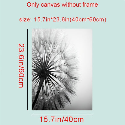 3pcs Black White Dandelion Flower Wall Poster, Wall Canvas, Canvas Painting, 15.7*23.6in Frameless
