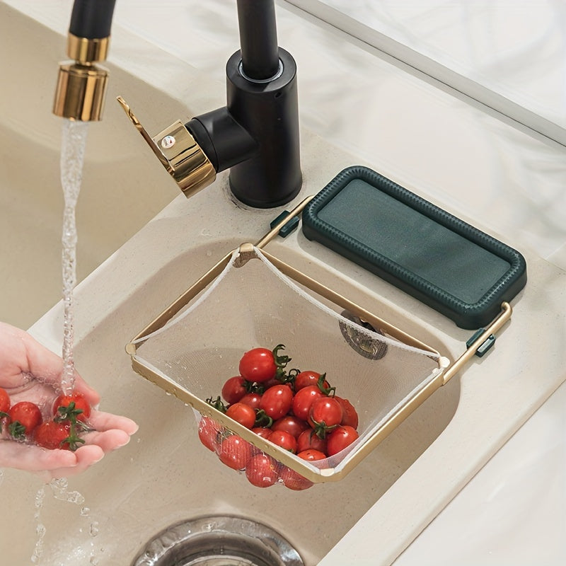 Foldable Sink Strainer and Filter Rack - Eliminate Clogging and Keep Your Sink Clean with Ease!