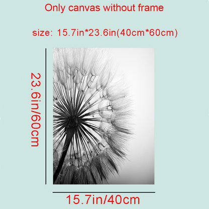 3pcs Black White Dandelion Flower Wall Poster, Wall Canvas, Canvas Painting, 15.7*23.6in Frameless