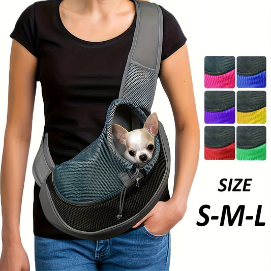 High-Visibility Reflective Pet Sling Carrier - Soft-Breathable Mesh, Secure Travel Companion for Puppies, Kittens & Small Animals - Perfect for Outdoor Adventures