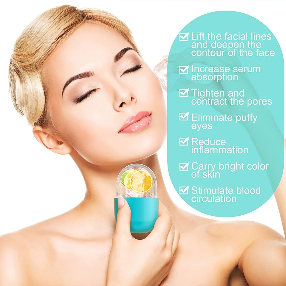 Ice Face Roller Ice Mold For Face Eyes And Neck Ice Holder For Face Face Ice Cube - Enhance Your Natural Glow Ice Facial Capsule