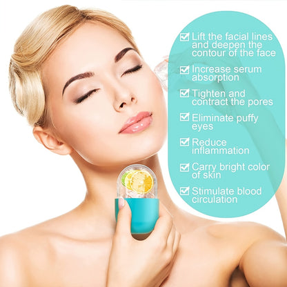 Ice Face Roller Ice Mold For Face Eyes And Neck Ice Holder For Face Face Ice Cube - Enhance Your Natural Glow Ice Facial Capsule