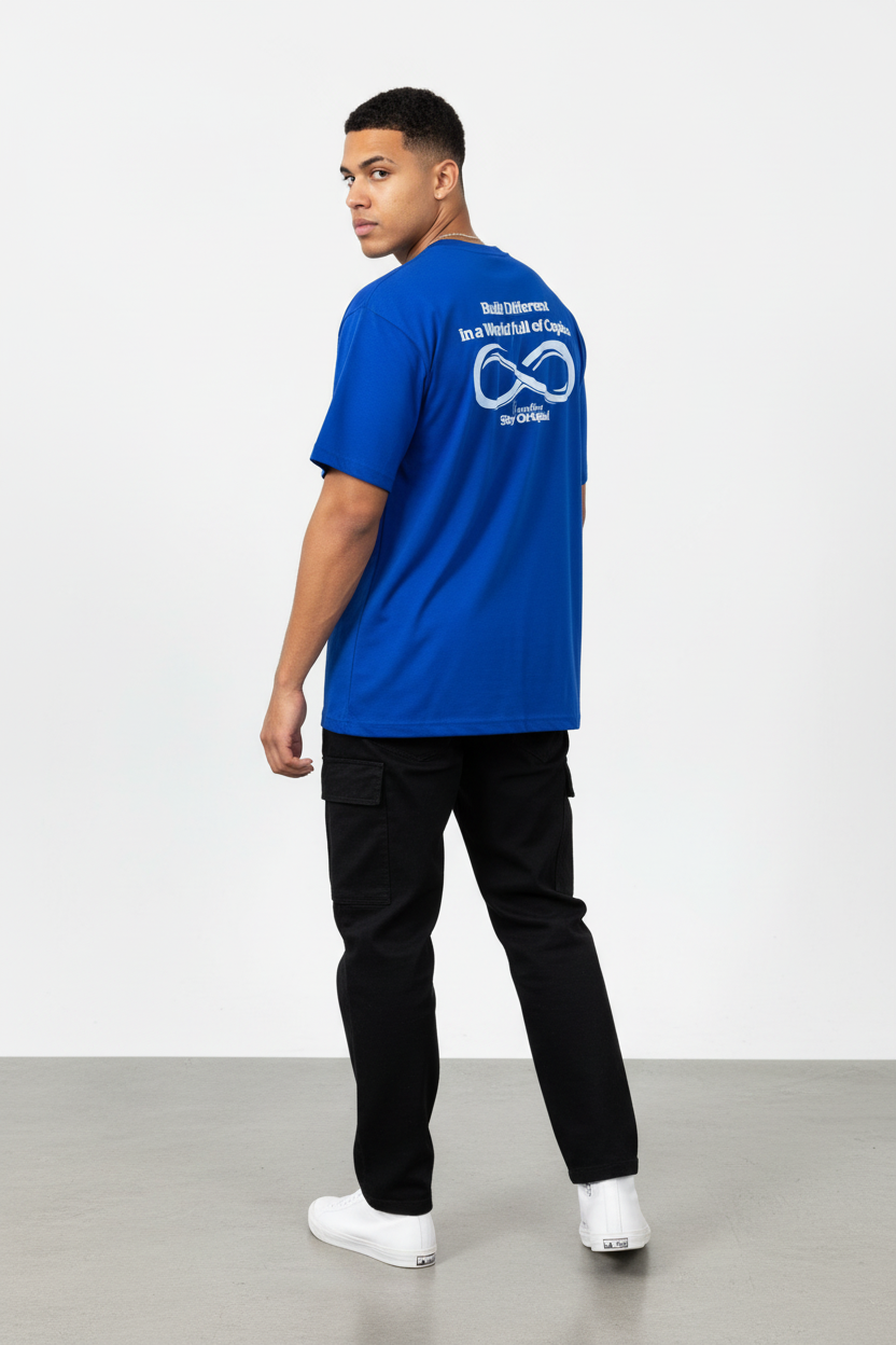 Men's Built Different Blue Tee