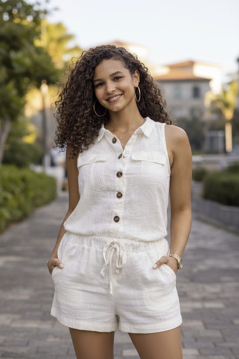White Linen Set